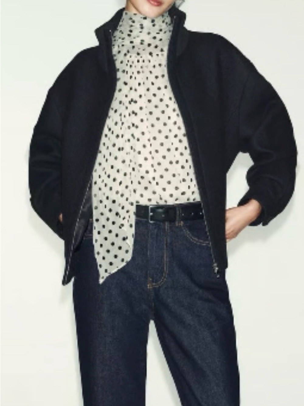 Zara Men's Black Zip-Up Sweater Jacket